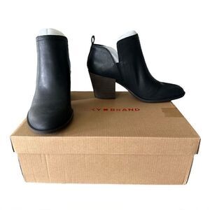 Lucky Brand Branndi Women's Black Heeled Ankle Boots Size 6.5 Medium
